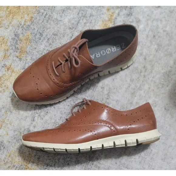 Cole Haan Women ZeroGrand Sneaker Shoe Woodbury Leather-Ivory W14476 Size 9.5 B - Picture 4 of 10